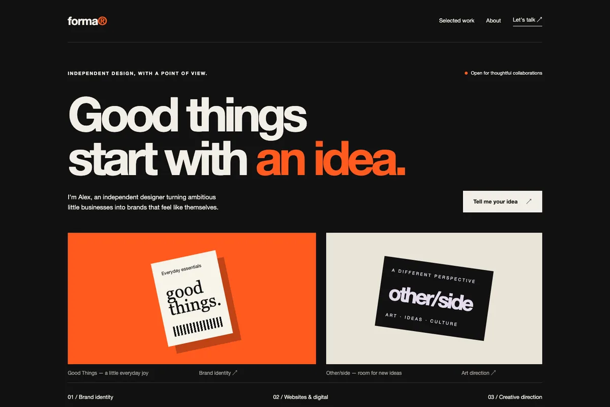 Screenshot of Forma — independent design
